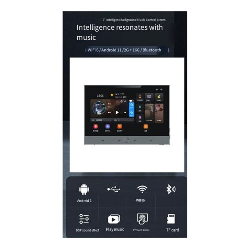 Tuya  Home Music System 7 Inch Android 11 Control Panel, in-Wall Amplifier Home Theater  Audio System 1