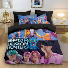 (Double 200*200cm) Duvet Cover For Kpop Demon Hunters Series Printed Bedding Cartoon Pillowcase