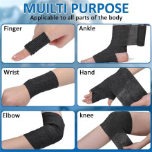 Selbsthaftender Verband 10cmx4.5m, Elastischer, Atmungsaktiver Sportverband für Handgelenk, Knöchel, Knie, Beinverstauchungen 12 Stück