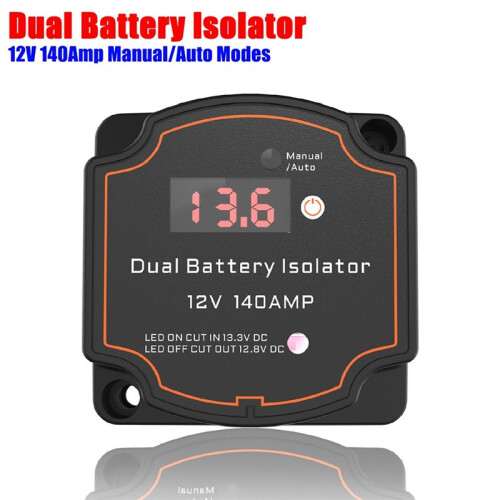 Dual Battery Isolator 12V 140A Digital Voltage Sensitive Relay VSR Split Charge System för Campare Bil RV 2