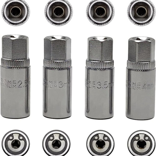 4 Pieces Stud Extractor Set Broken Stud Remover 1/4 Drive Socket Screw Extractor Installer Kit for Auto Repair