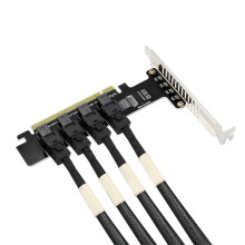PH49 PCIe 4.0 X16 to 4-Port U.2 Expansion Card Supports X4 X8 X16 Motherboard Slots with PCIe Bifurcation Split Function