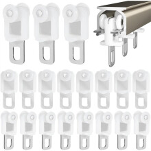 50 Rulli per Binari per Tende, Cursori In Metallo per Aste per Tende, Rulli Scorrevoli Silenziosi per Binari per Tende, Facili da Installare.