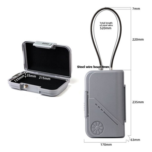 Coffre-Fort Portable Étanche Antivol, -Coffre-Fort de  à Combinaison avec Code 1