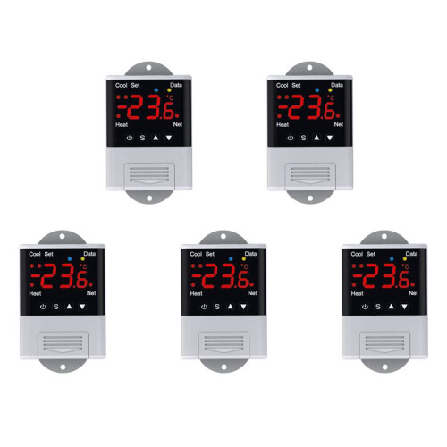 5X Wireless Temperature Controller Thermostat AC110-220V DTC1201 NTC Sensor Digital Display APP Control for  Home