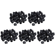 Rubber Caps 200-Piece Black Rubber Tube Ends 10mm Round