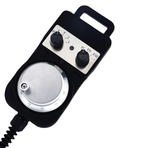 5V CNC Electronic Handwheel, 6 Terminal 100PPR Manual Pulse Generator Hand Wheel Rotary Knob Encoder with Handle 80mm 1