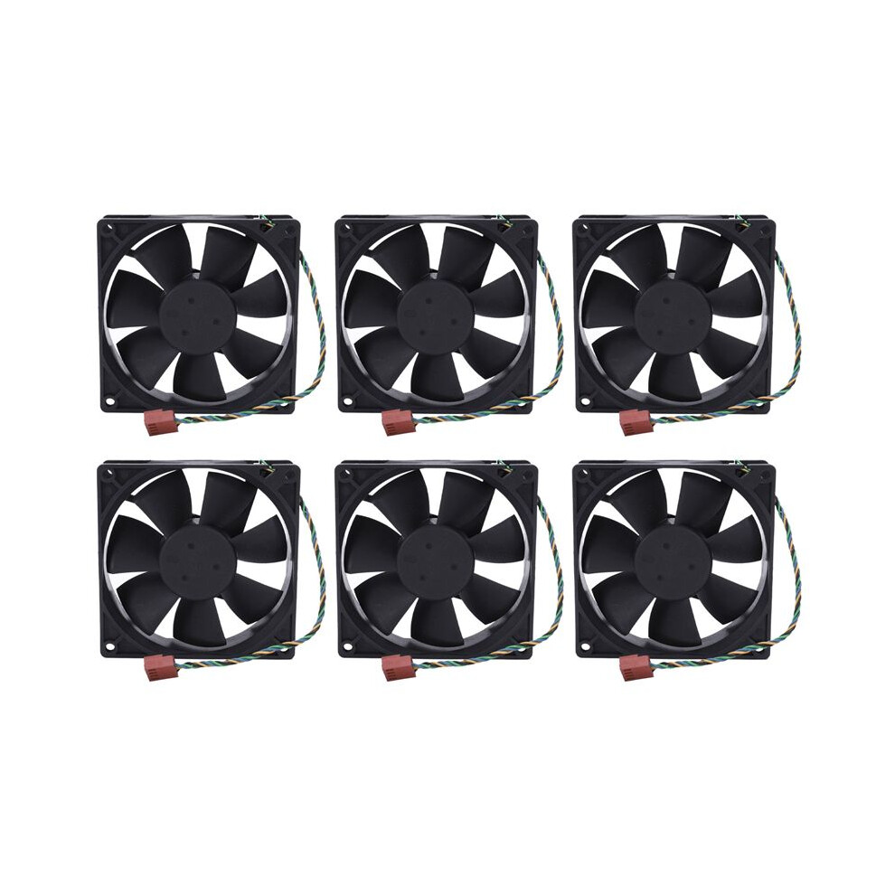 6Pcs 90X90x25mm 12V 0.60A 4-Pin Computer Cpu Cooling Fans Black 6033510797270
