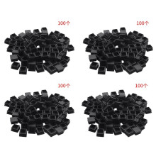 400Pcs Plastic Square Tube Inserts End Blanking Caps 20mm x 20mm Black