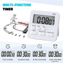 3X KöKstimer, ÄGgtimer Med Klocka, Digital Timer Stoppur Med LCD-Ljudlarm För Matlagning, Bakning, Sport, Lärande, Etc.