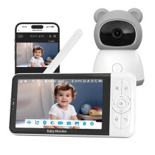 Tuya  Wireless Baby Monitor 5" 1080P Display Bewegungserkennung APP Steuerung Audio Baby Kamera EU-Stecker