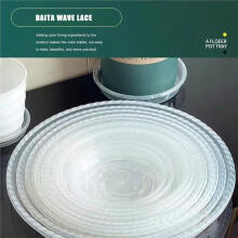 30 Stück Runde Blumentopfuntersetzer Klarer Desktop-Pflanzenschale Kunststoff Gartenaccessoire Blumentopf-Basis Zuhause
