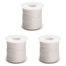3 Roll 200Feet/61Meter White Candle Wick Cotton Candle Woven Wick for DIY Candle Making Material Smokeless Wax Core