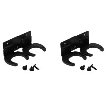2X Microphone Holder,Wireless Microphone Holder for Mic Stand Wall Mounted Microphone Hanger Clip Double Hook Stands