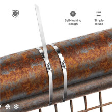 1000Pcs Chain Link Fence Ties,Multi-Purpose Self-Locking Stainless Steel Zip Ties for Outdoor Garden