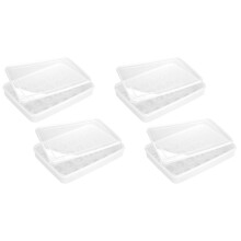 Perfect Deviled Eggs with Ease,4 Clear Egg Containers with Lid Hold 96 Eggs,Easy Carry,Dishwasher Safe Carrier,Stackable