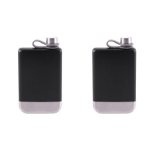 2X 9 Oz Stainless Steel 304 Hip Flask Whiskey Wine Bottle Alcohol Pocket Flagon for Gifts
