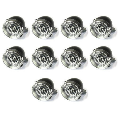 10X Retro Bicycle Bike Accessory Front Light Bracket Vintage 3LED Headlight (Black)