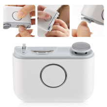 (WHITE) Electric Nail Clipper For Baby Adult Automatic Nail Trimmer Rechargeable Nail Cutter Scissors Manicure Grinding Polishing Tools
