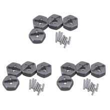 3X Ulepszony Adapter SześCiokąTny Ze Stopu Aluminium 12 mm do 144001 1/14 RC CzęśCi Zamienne do SamochodóW, Szary
