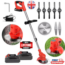 48V Cordless Strimmer Grass Trimmer Tree Cutter Garden Edger Electric 2 Batterys