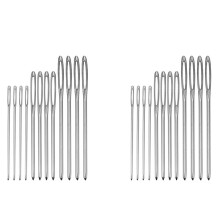 24 Pieces Blunt Needles Large-Eye Needles Steel Knitting Needles Sewing Tools with Clear Bottle, 3 Sizes