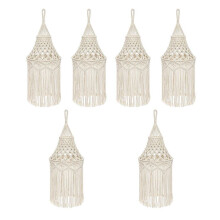 6X Macrame Lamp Shade Hanging Pendant Light Cover Modern Office Bedroom Living Room Nursery Dorm Room Bohemian
