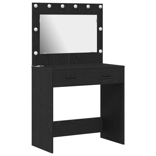 VidaXL vidaXL Dressing Table Black Oak 78.5 x 41 x 135 cm Engineered Wood 1