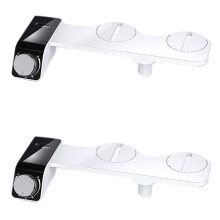 2X Bidet Toilette Sitz Aufsatz Ultradünne, Nicht Elektrische, Selbstreinigende Doppel Düsen Kaltes Wasser Waschen Europa