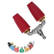 360 Rotating Turbo Nozzle for Pressure Washer with 1/4In Quick Connect,2.5 Orifice Twin Turbo Washer with 7 Nozzle Tips