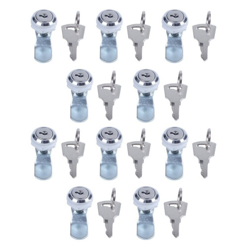 10X Useful Cam Locks for Lockers,Cabinet Mailbox,Drawers, Cupboards + Keys