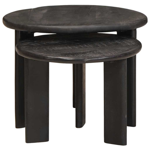 VidaXL vidaXL Nesting Coffee Tables 2 pcs White Solid Mango Wood 1