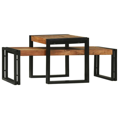 VidaXL vidaXL Coffee Table 2 pcs Brown 48 x 40 x 40 cm Solid Acacia Wood 1