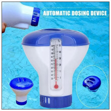 Swimming Pool Floating Chlorine Tablet Dispenser with Hydrothermograph Automatic Pills Disinfecting Box