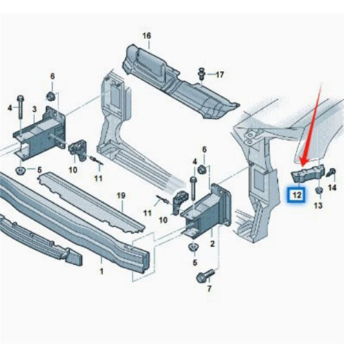 Front Bumper Bracket (Right) 8T0807284C Suitable for  A5, Q7, S5 1