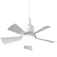 Socket Fan Light with Remote, Ceiling Fan with 3-Speeds, Dimmable LED, E27 Base, Cordless Light Socket Fan