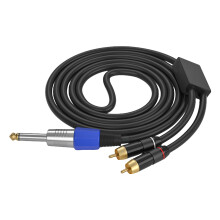 6.35mm to 2RCA Cable 6.35mm to 2RCA Computer-10m Black