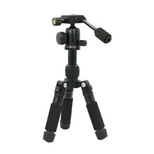 Small Travel Tripod with Adjustable Height for DSLR-Black