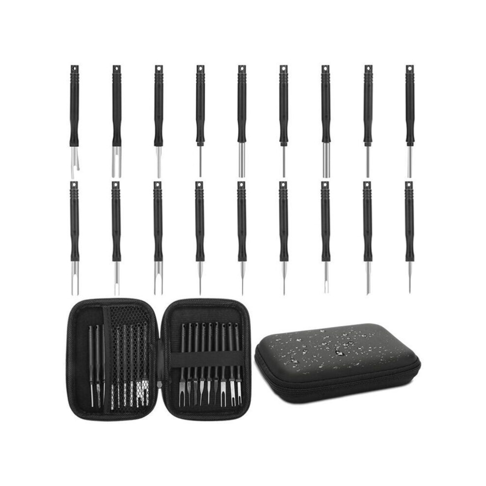 Terminal Removal Tool Kit, 18Pc Pin Extractor Tool Set Depinning Tool, Auto Electrical Wire Connector Pin Release Tool 3099528909411