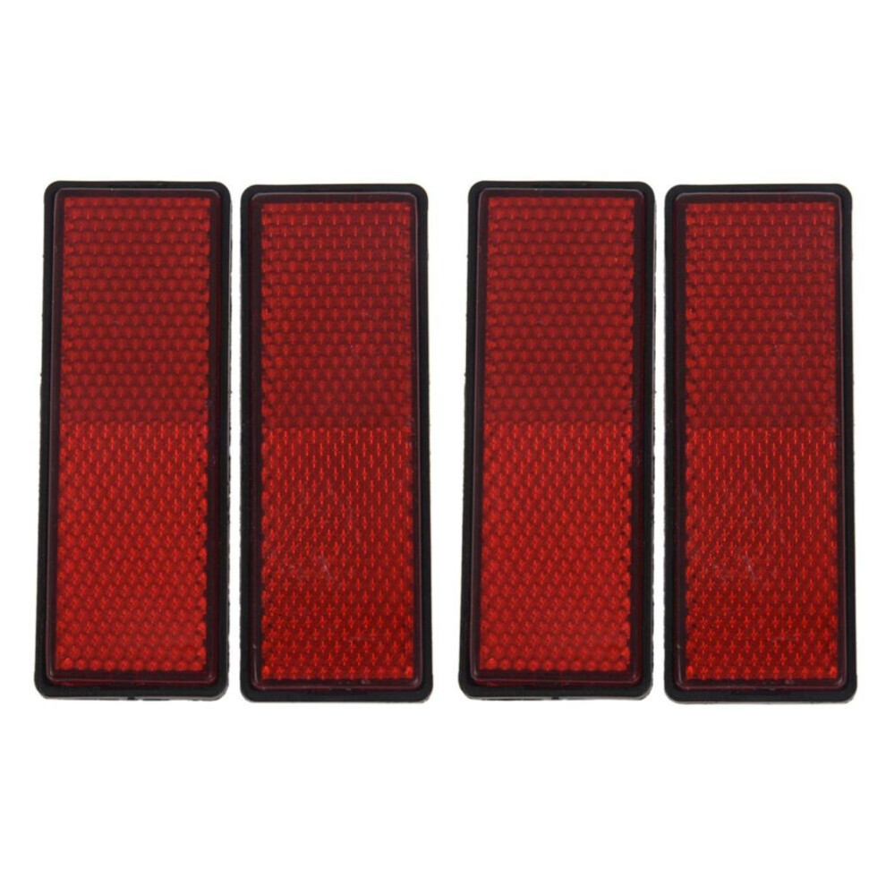 4X Rectangle Reflectors Universal Motorcycles Atv Bikes Dirt Bikes Red 3094104231177