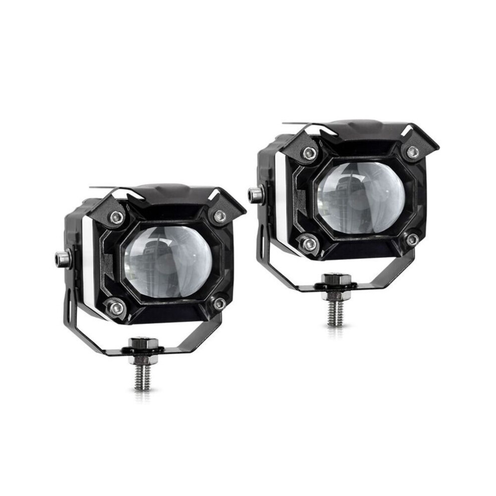 Motorcycle Led Spot Drl Angel Eye Auxiliary Car Tractor Truck Atv Utv Suv Boat, +Amber+ Light/White/Amber 7785642625585