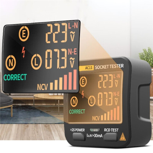 AC11 Socket Detector AU Plug Zero  Plug Polarity Phase Detector Socket Tester  Digital Tester 2
