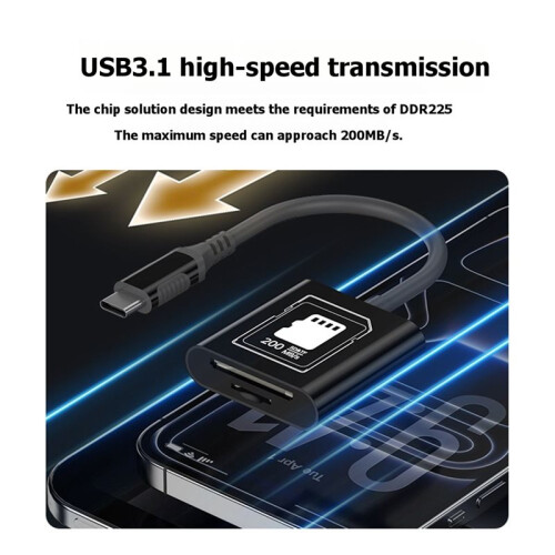 Card Reader USB 3.0 Dual Card Reading High-Speed Overclocking /Memory Card Conversion TF/Android Type-C PC 2