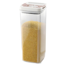 Sealed Plastic Jar with Lid Transparent Square Sealed Storage Jar Quick Pull Lid Design Kitchen Food Storage Jar L