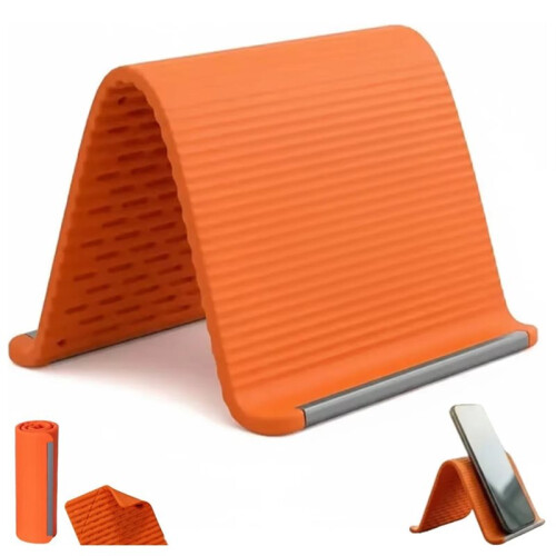 Arbitrarily Foldable Deformation Multi Functional Lazy Stand Universal Desktop Holder for Phone Tablet Laptop Orange 1