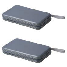 2X 80 Disc Album Cd Dvd Carry Cover Case Wallet Storage Holder Bag Hard Box - Silver