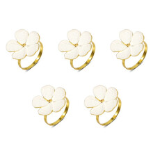 Napkin Rings Set of 30 Napkin Rings Holders White Flowers Napkin Buckles Elegant Napkin Holders for Dinner Table