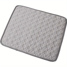 (Gray, L(70X55cm)) Colchón refrescante para mascotas para perros y gatos, tapete refrescante para hielo con patrón Hexagonal, poliéster duradero,