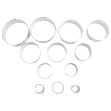 12PCS Stainless Steel Round Cake Mold Baking Mousse Ring Kitchen Tools Pizza Cooking Cookie Cutter DIY Cake Ring Tools