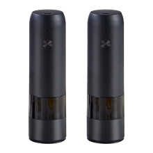 2X Electric Automatic Mill Pepper and Salt Grinder USB Charging Spice Salt Pepper Grinder Adjustable(Black)